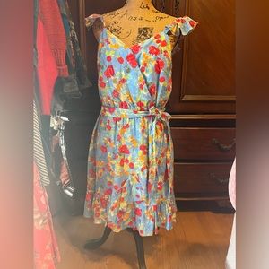 Lauren Conrad blue floral dress large